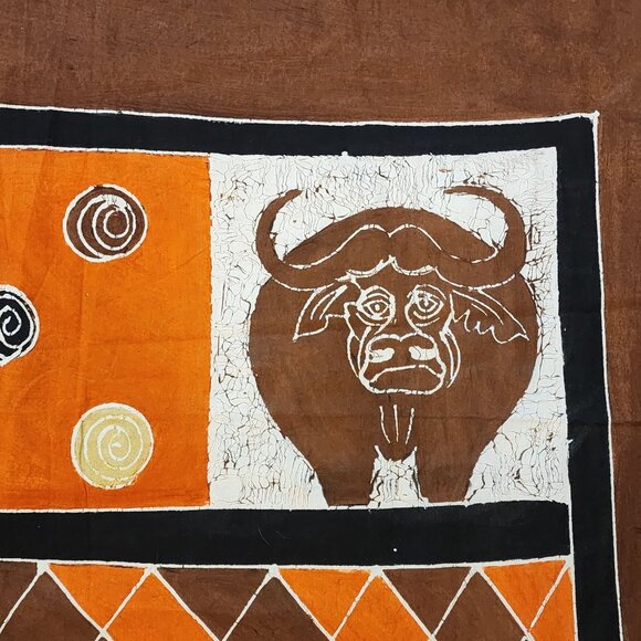 Batik Cotton Fabric Panel African Animal Safari Themed 82"x60" - Picture 6 of 11